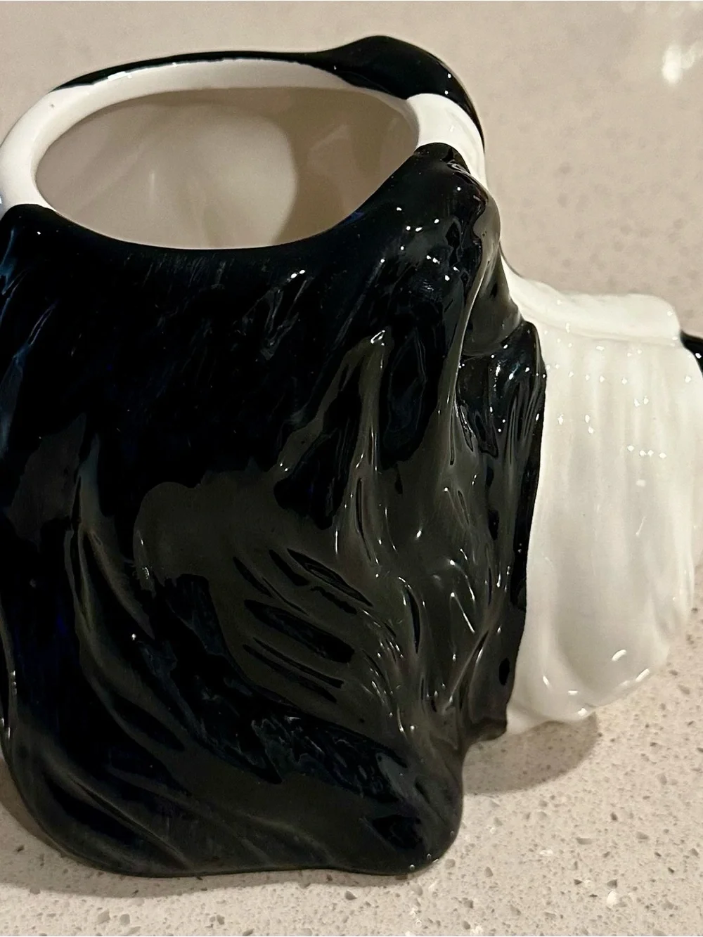 Hobby Lobby Black and White Ceramic Dog Head Planter